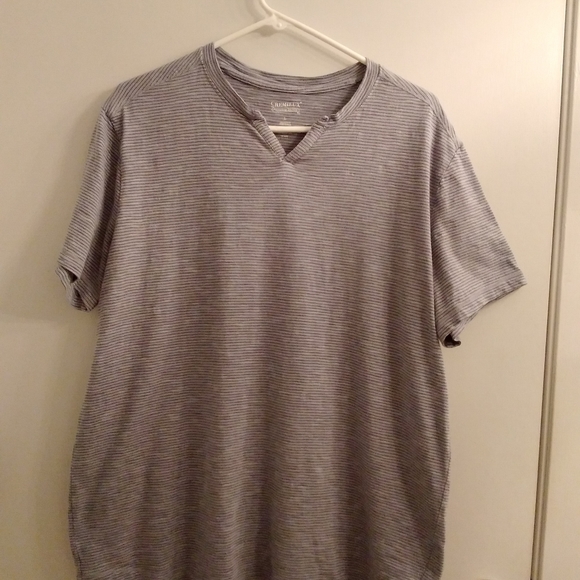 CREmieux striped tshirt V notch  blue/Grey  Large Casual Stylish Mens - Picture 2 of 6